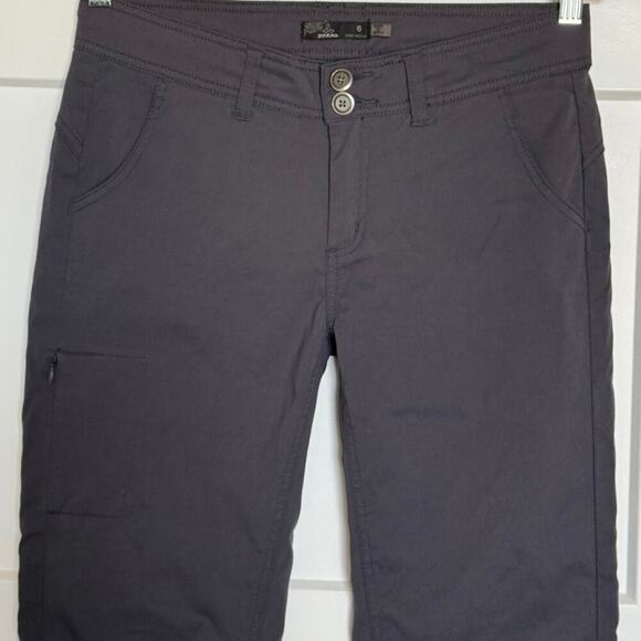 PrAna Women's 8 Halle Convertible Nylon Stretch Charcoal Gray Hiking Pants - Picture 5 of 13